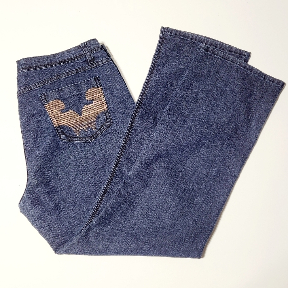 Bill Blass Stretch High Rise Straight Leg Mom Jeans Women's (16)